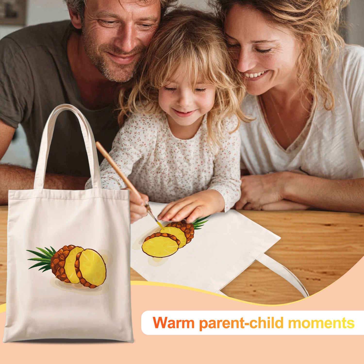 Tropical Pineapple Carry Bag paint by numbers kit