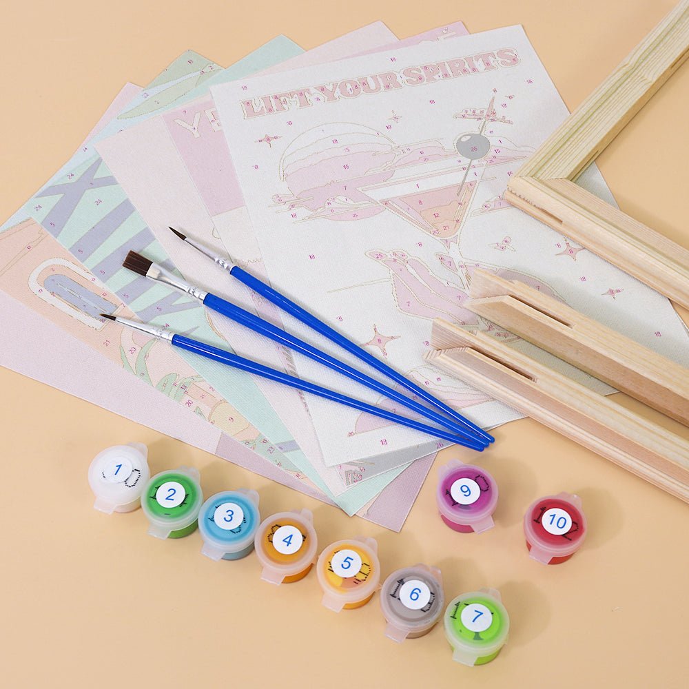 Rosé Hour Reverie - Mini Paint by Numbers Kit (6 Pieces) paint by numbers kit