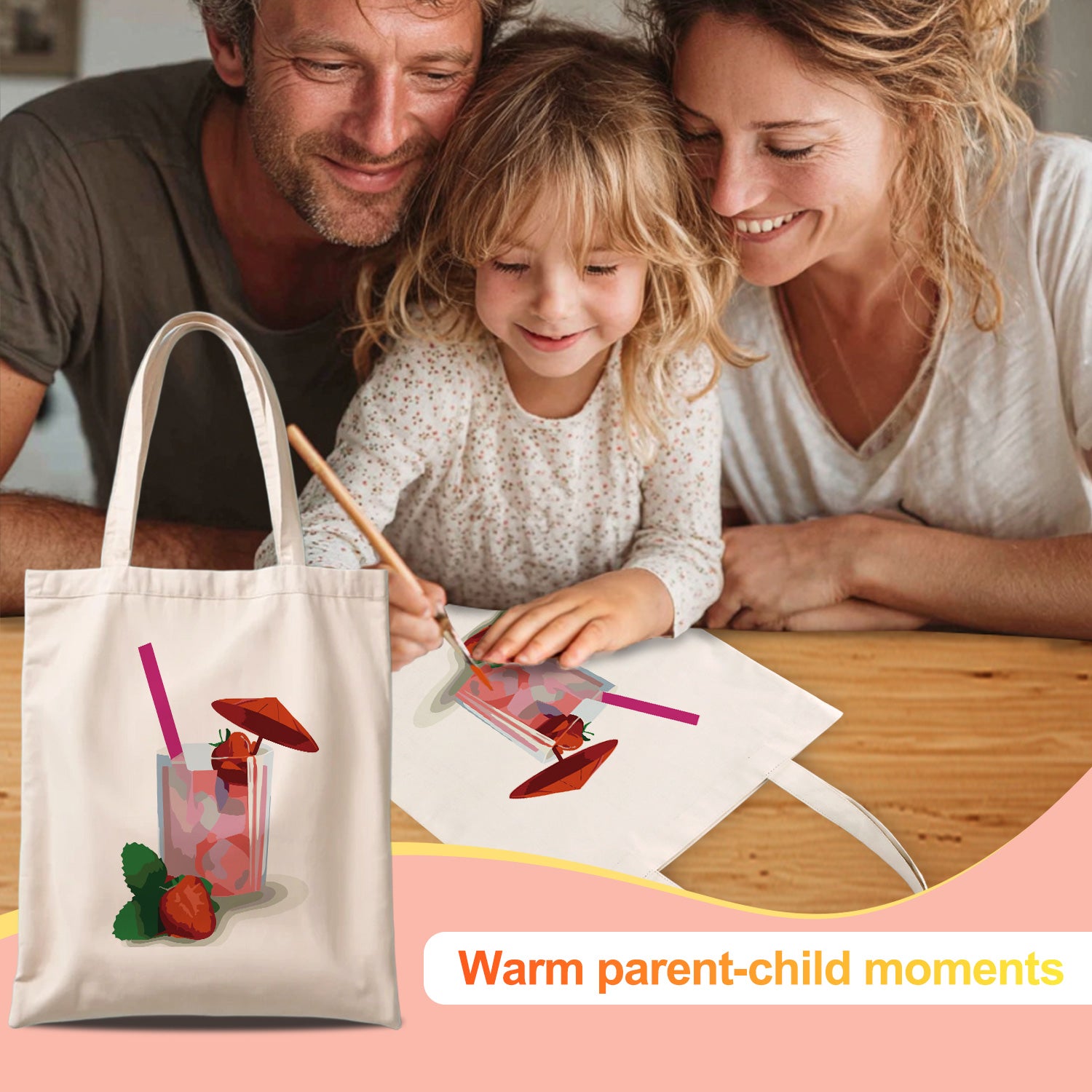 Strawberry Bliss Carry Bag paint by numbers kit