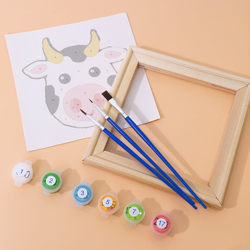 Smiley Animal Faces Mini Paint by Numbers Kit (6 Pieces) paint by numbers kit