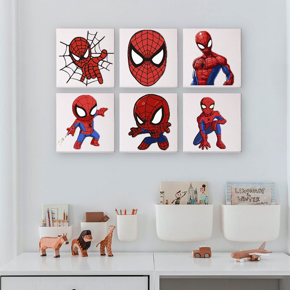Web Hero Minis - Mini Paint by Numbers Kit (6 Pieces) paint by numbers kit