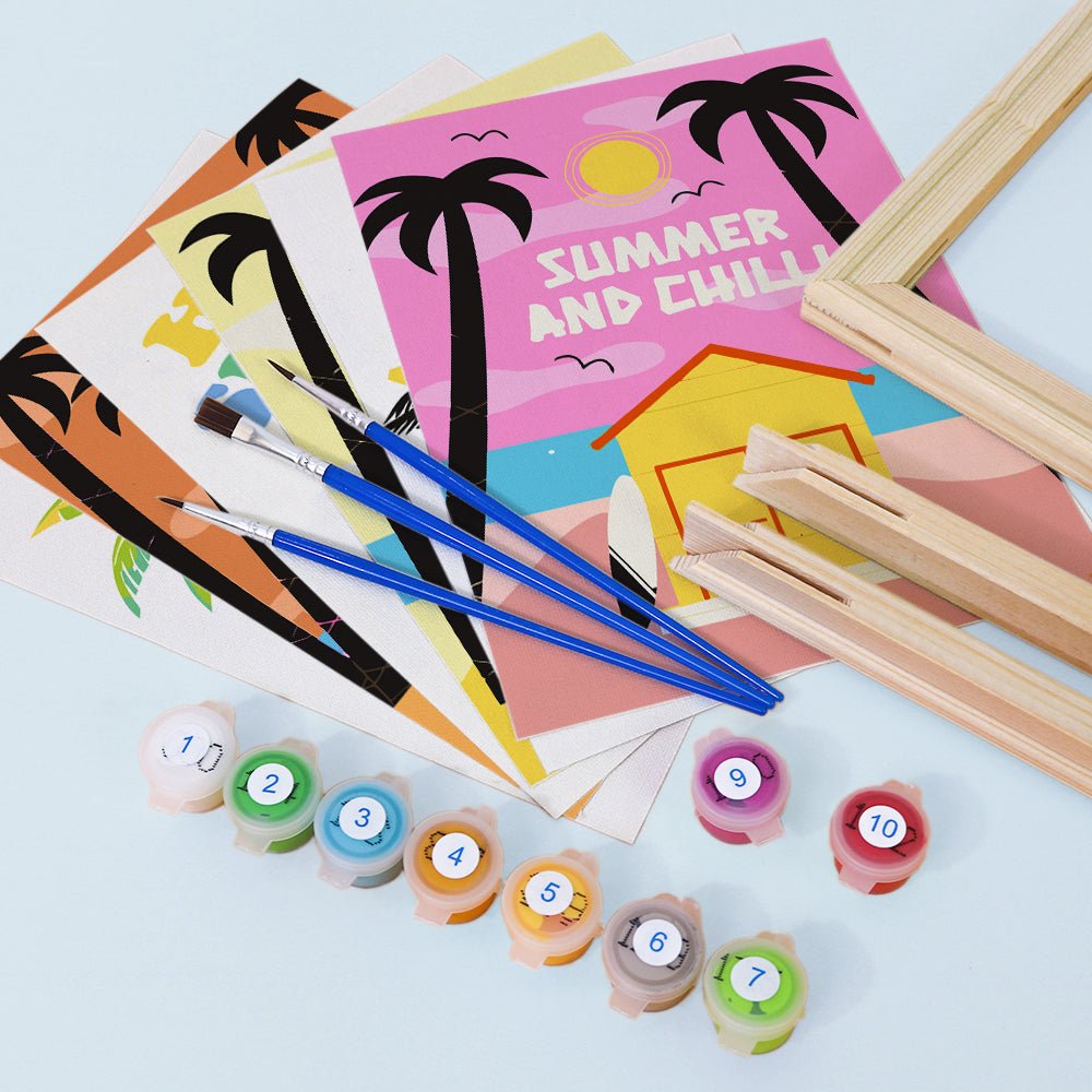 Endless Summer Escape - Mini Paint by Numbers Kit (6 Pieces) paint by numbers kit