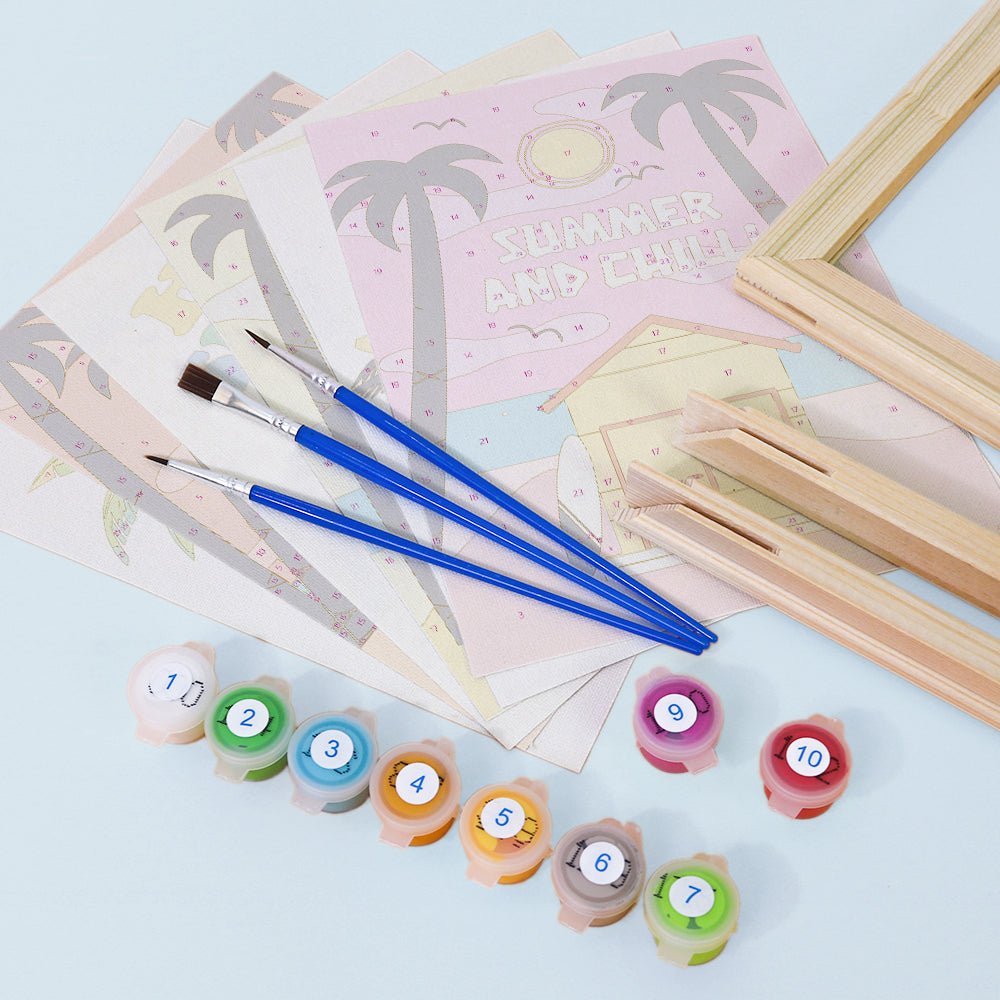 Endless Summer Escape - Mini Paint by Numbers Kit (6 Pieces) paint by numbers kit
