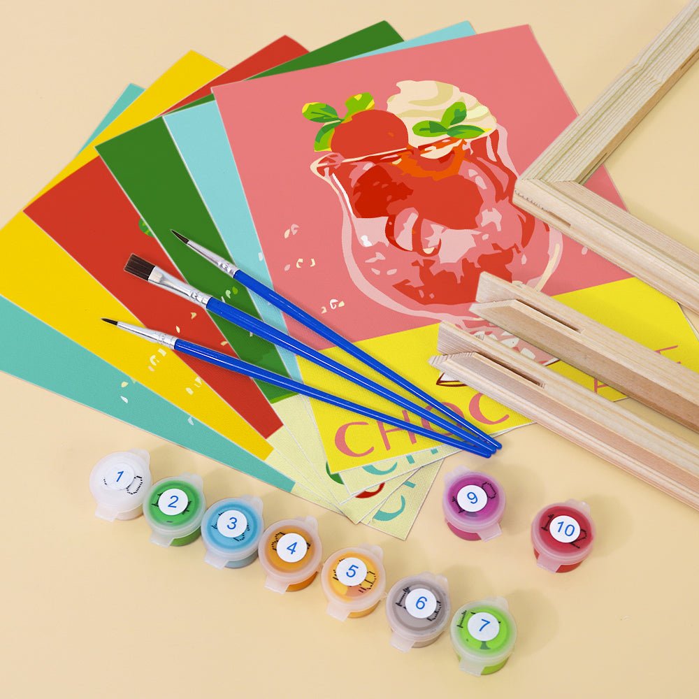 Chocolate Treats - Mini Paint by Numbers Kit (6 Pieces) paint by numbers kit