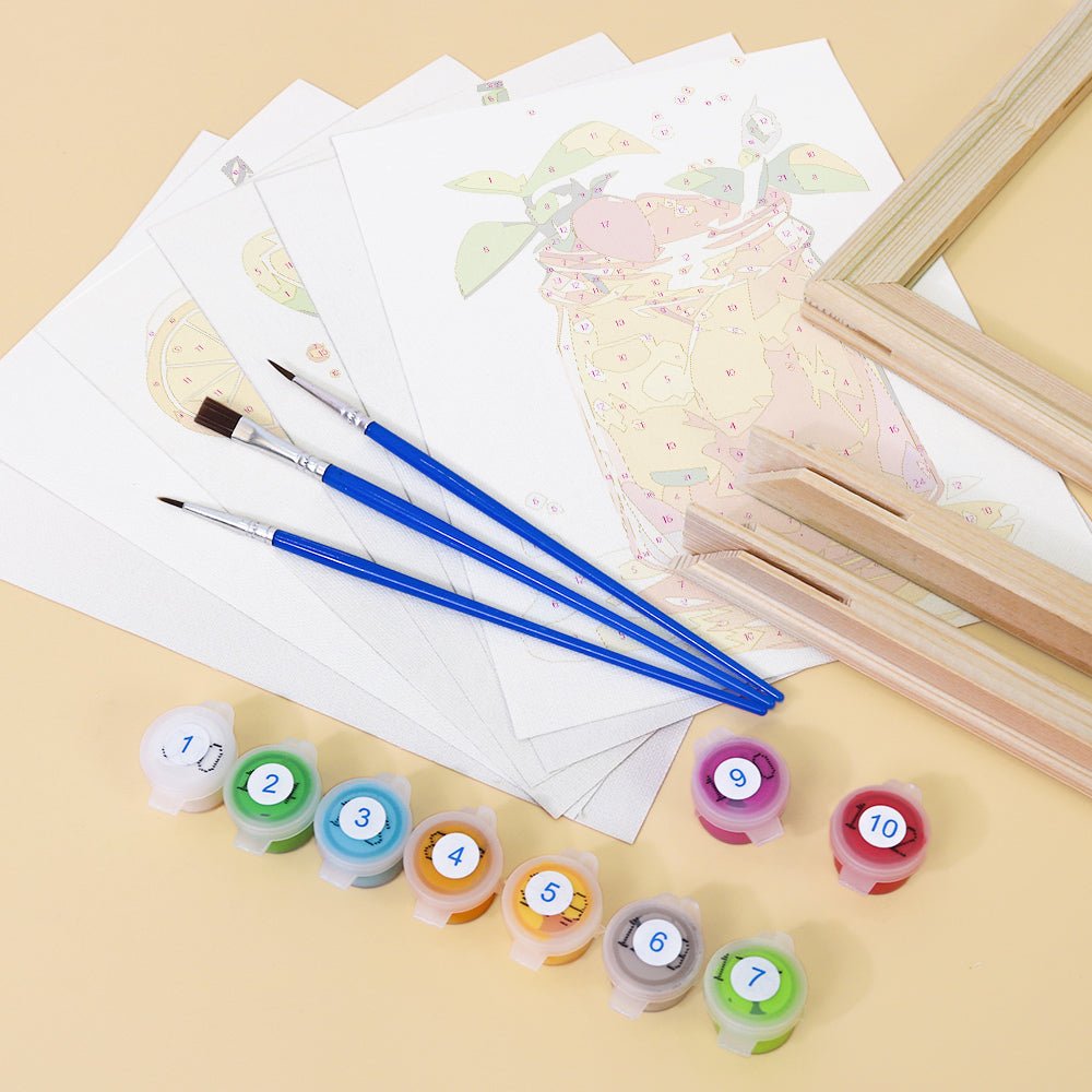 Citrus Mason Drinks - Mini Paint by Numbers Kit (6 Pieces) paint by numbers kit