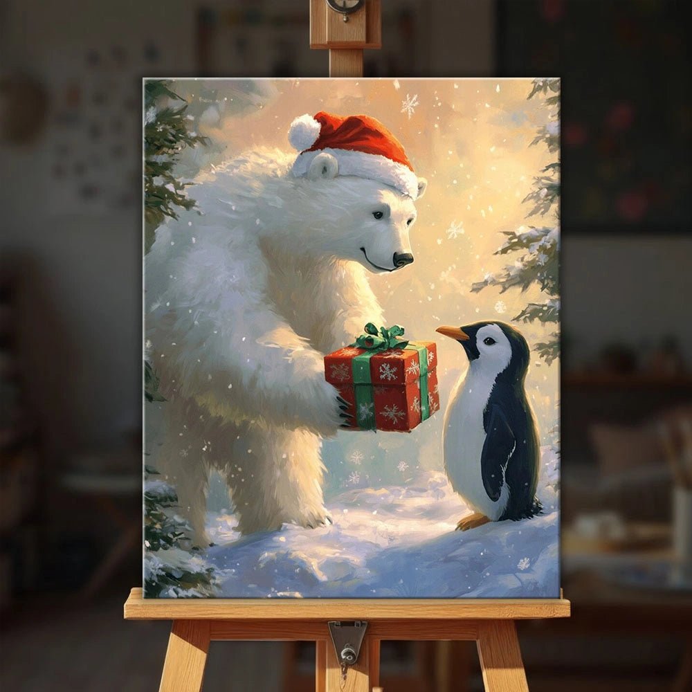 Winter Gift Exchange paint by numbers kit