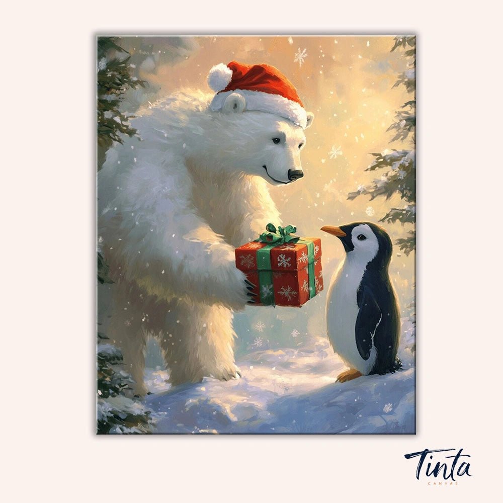 Winter Gift Exchange paint by numbers kit
