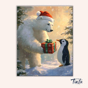 Winter Gift Exchange paint by numbers kit