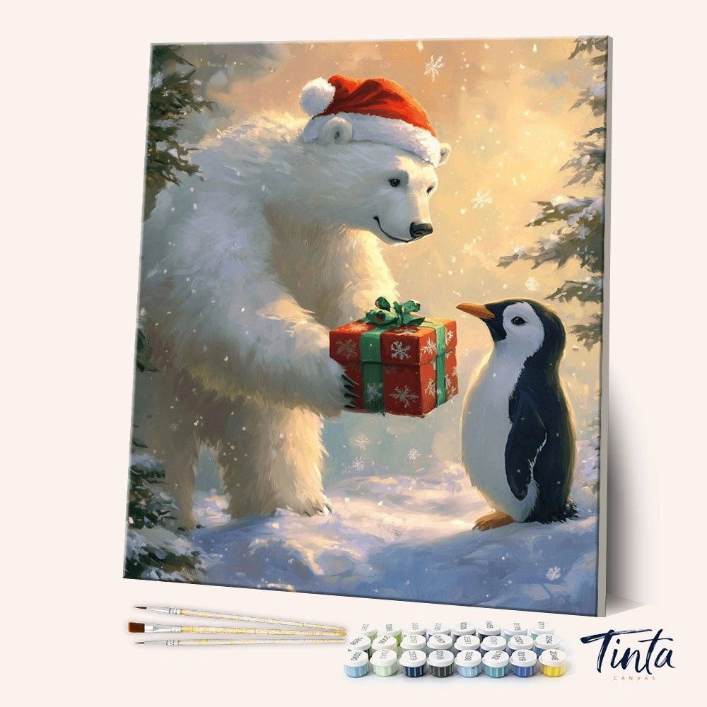 Winter Gift Exchange paint by numbers kit