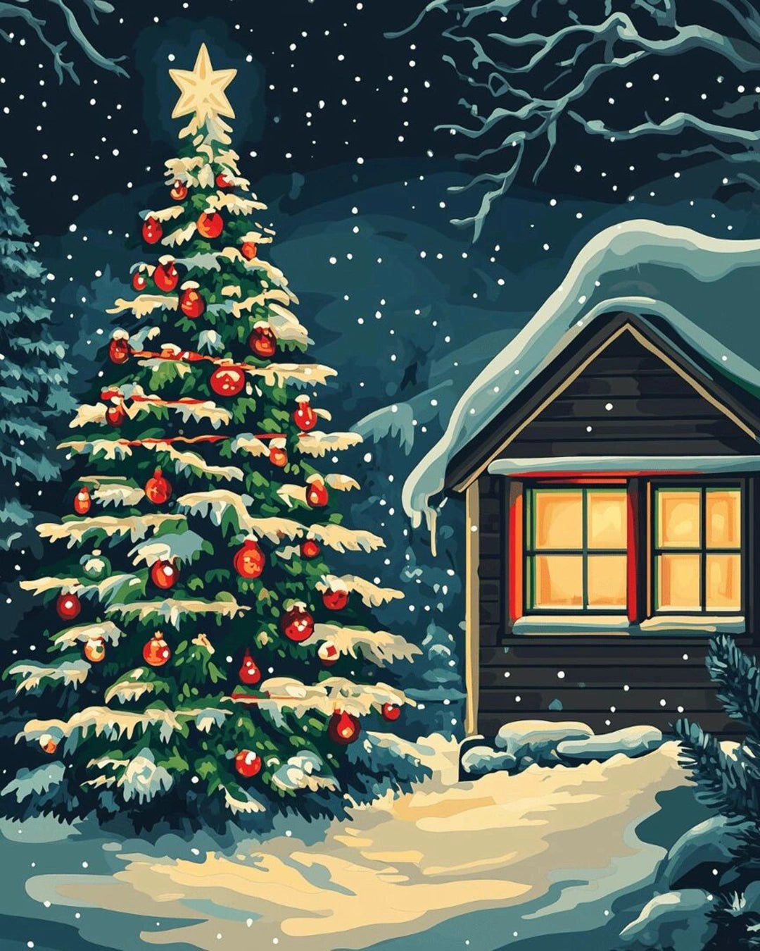 Silent Christmas Night paint by numbers kit