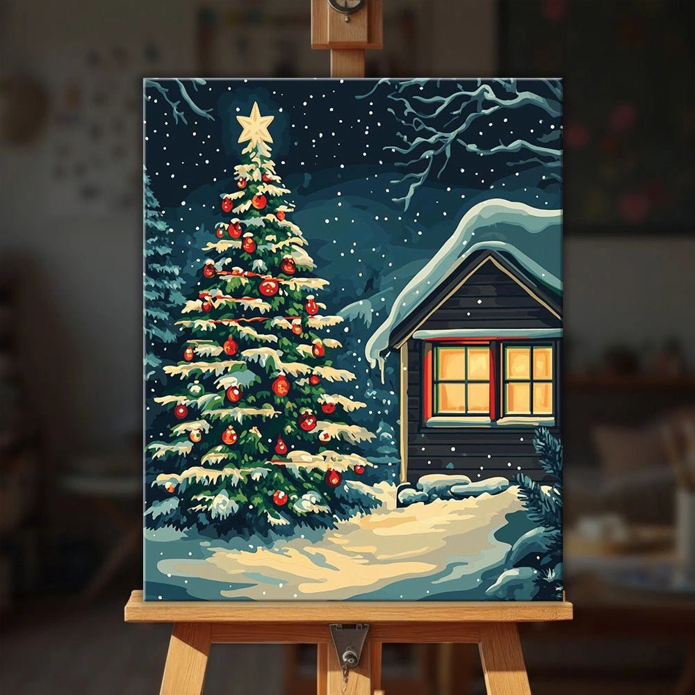 Silent Christmas Night paint by numbers kit