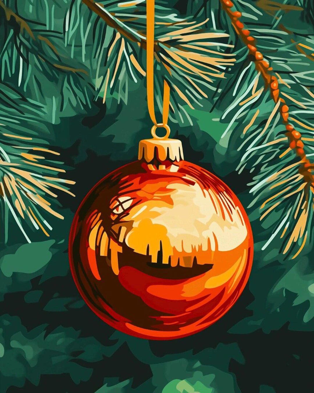 Crimson Holiday Glow paint by numbers kit