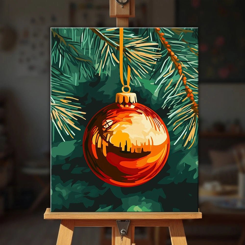 Crimson Holiday Glow paint by numbers kit