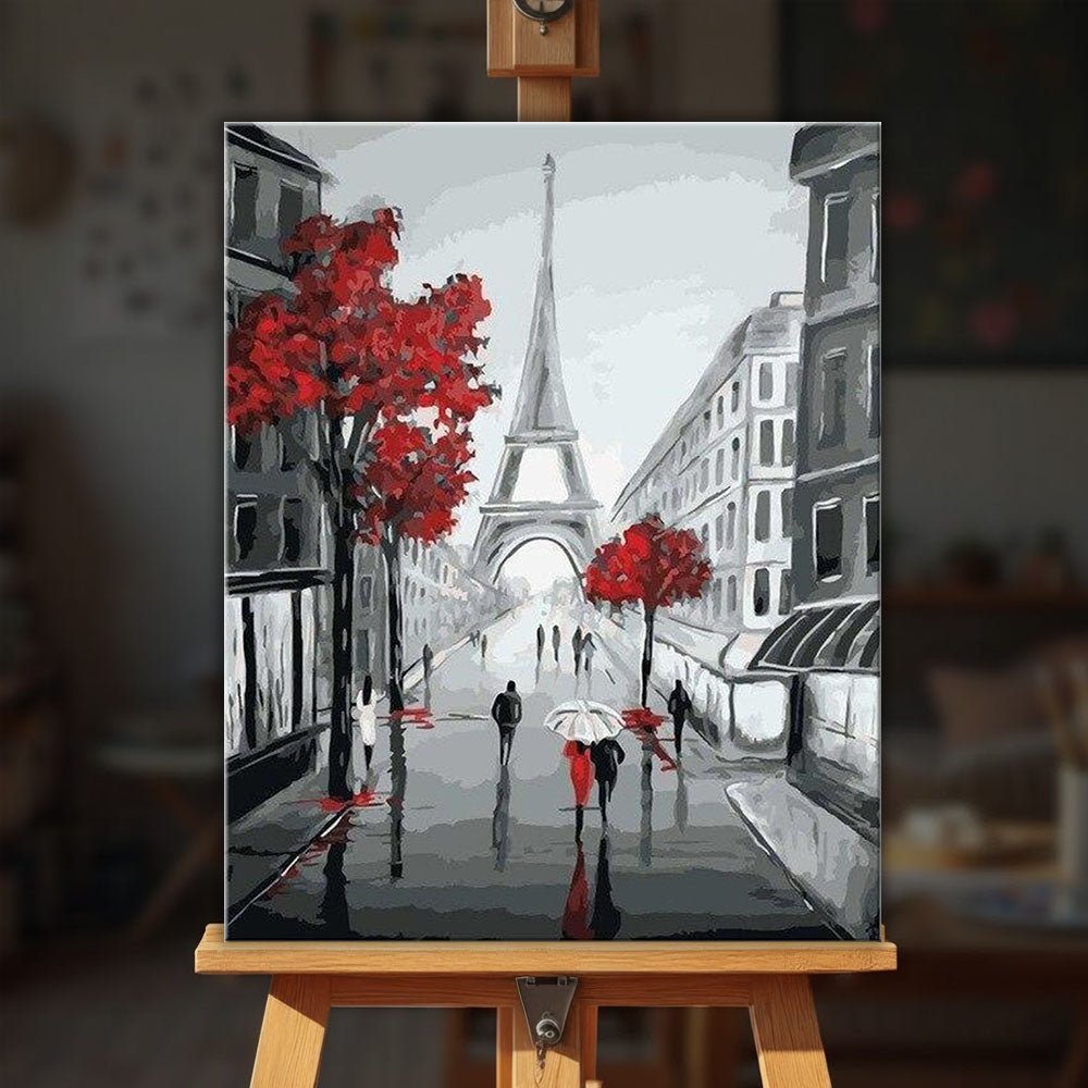 Paris street view paint by numbers kit