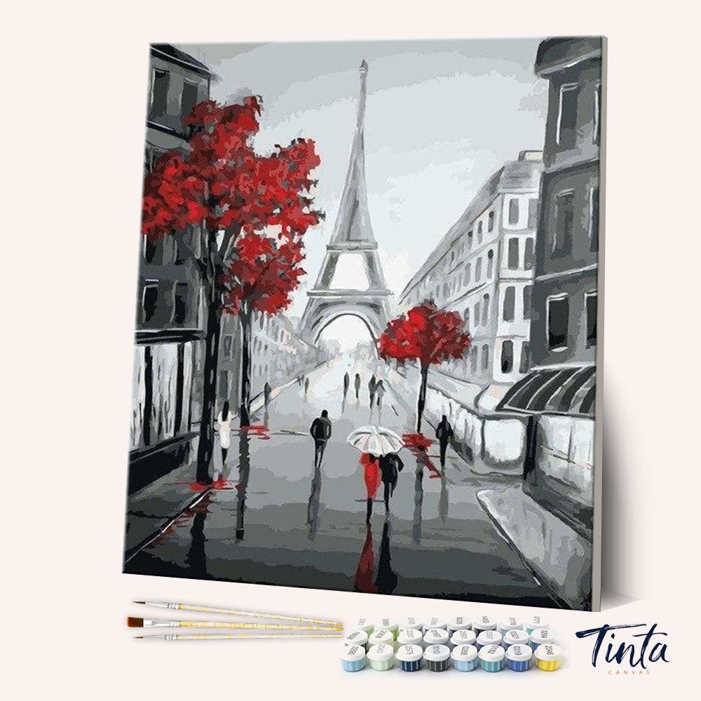 Paris street view paint by numbers kit