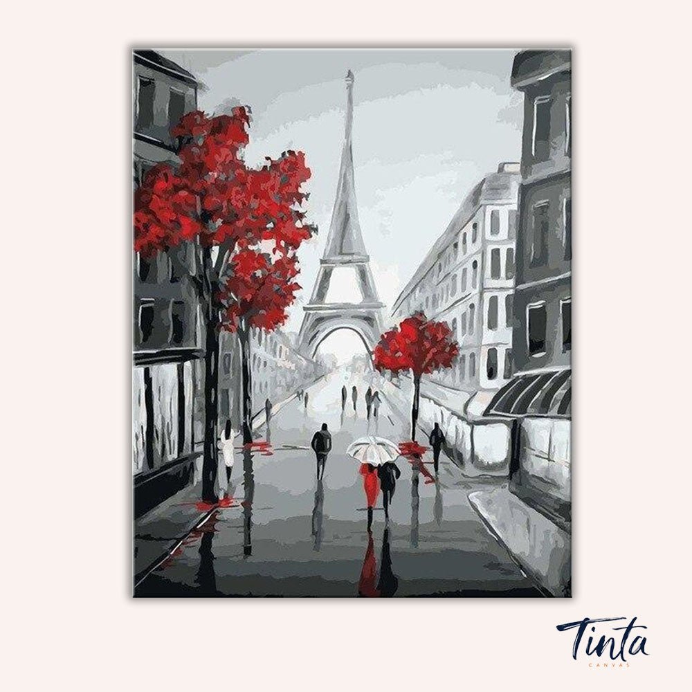 Paris street view paint by numbers kit