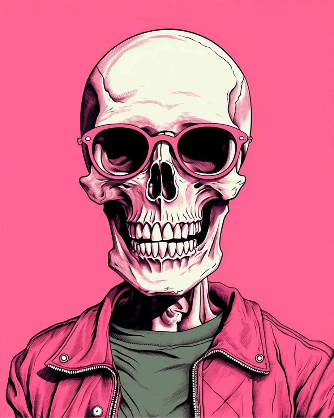 Pink Rebel Skull paint by numbers kit