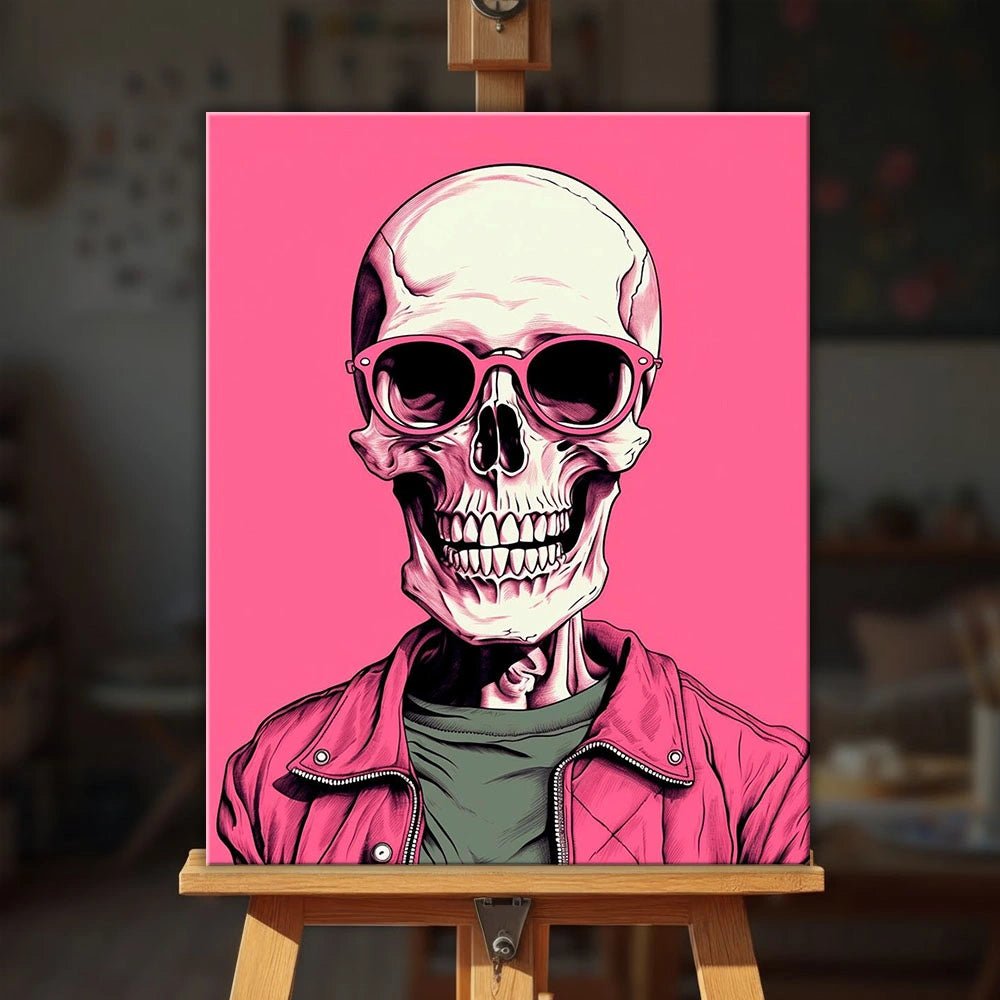 Pink Rebel Skull paint by numbers kit