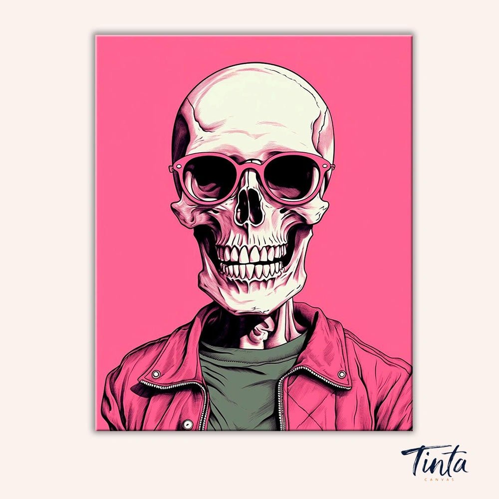 Pink Rebel Skull paint by numbers kit