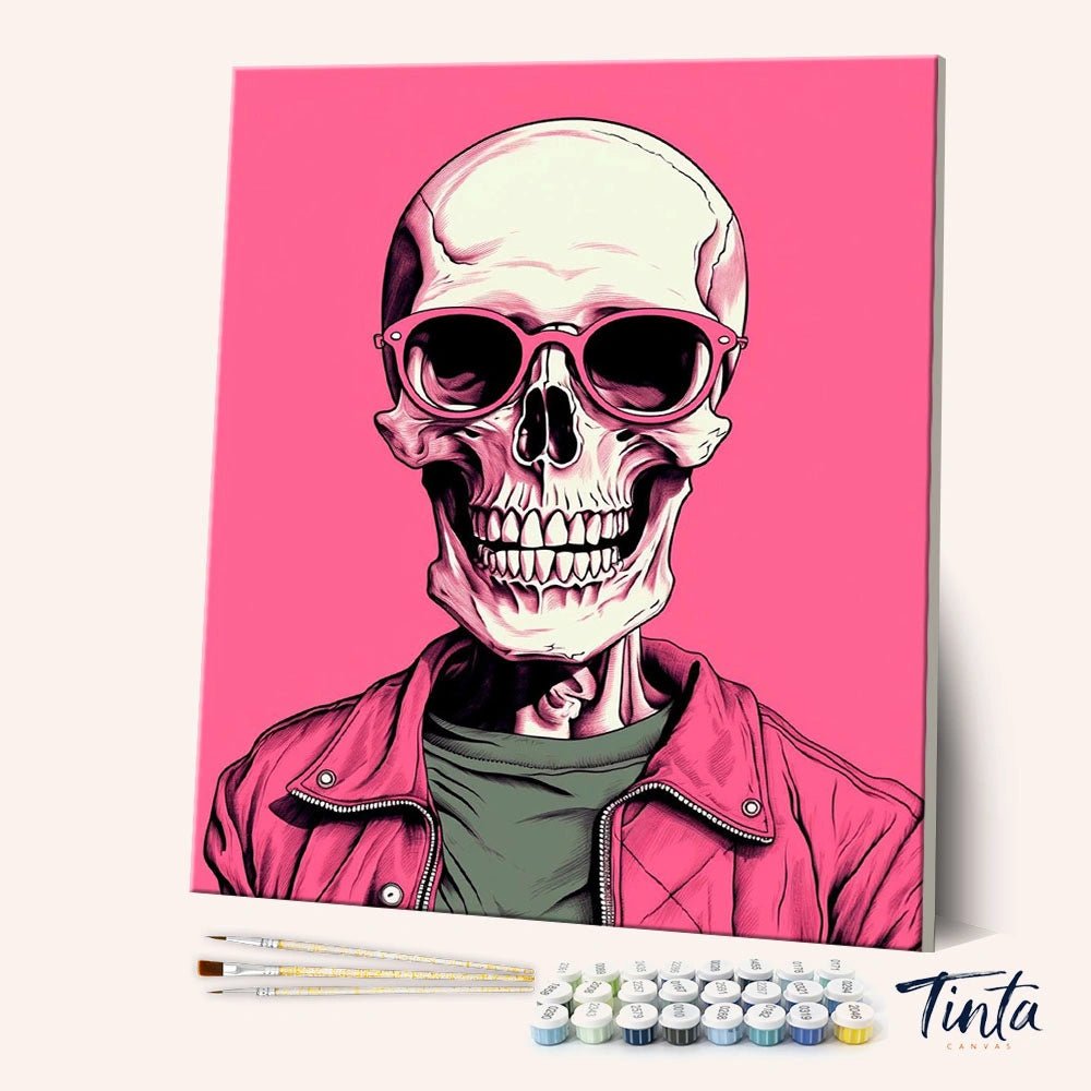 Pink Rebel Skull paint by numbers kit