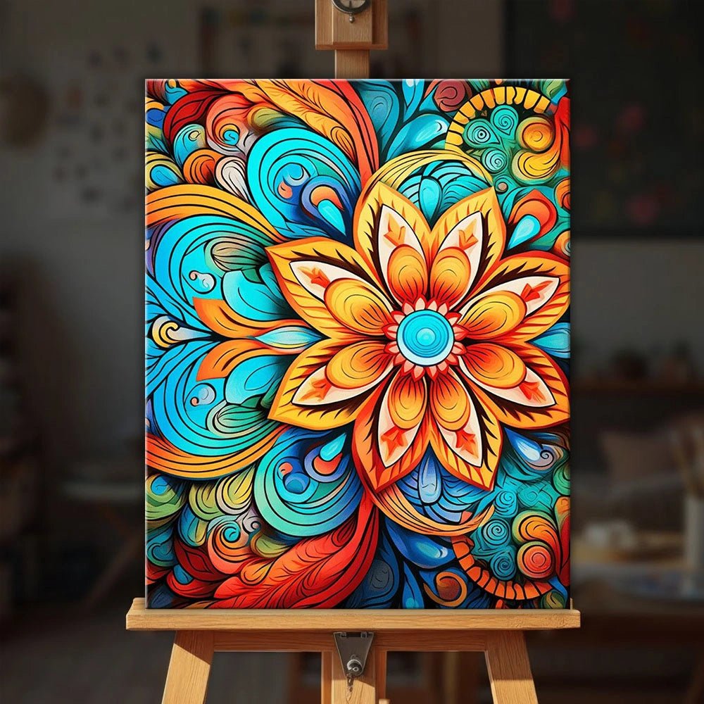 Radiant Bloom Mandala paint by numbers kit