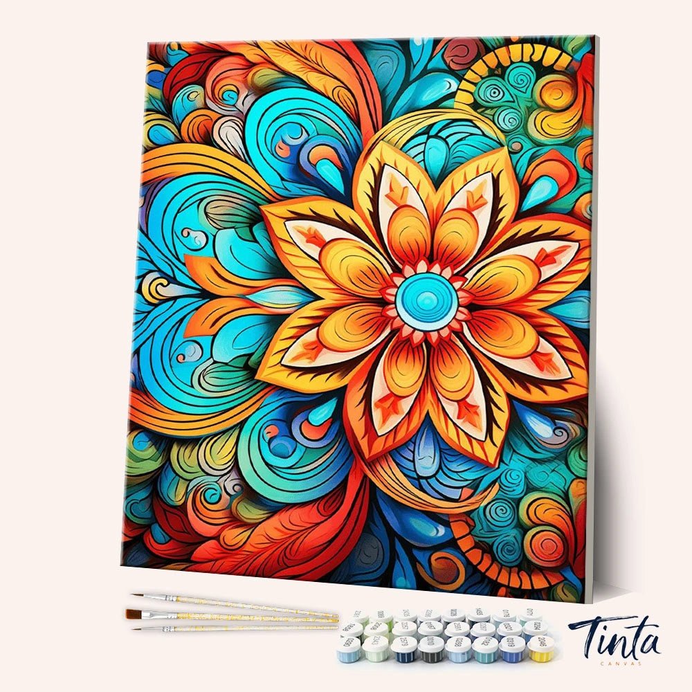 Radiant Bloom Mandala paint by numbers kit