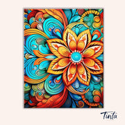 Radiant Bloom Mandala paint by numbers kit