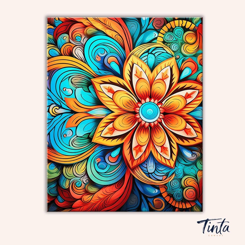 Radiant Bloom Mandala paint by numbers kit
