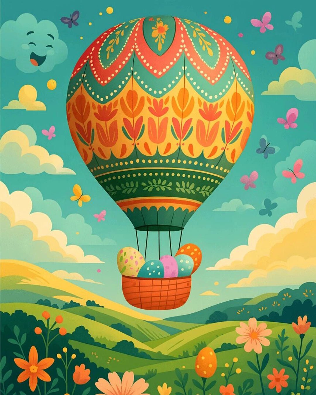 Easter Sky Balloon paint by numbers kit