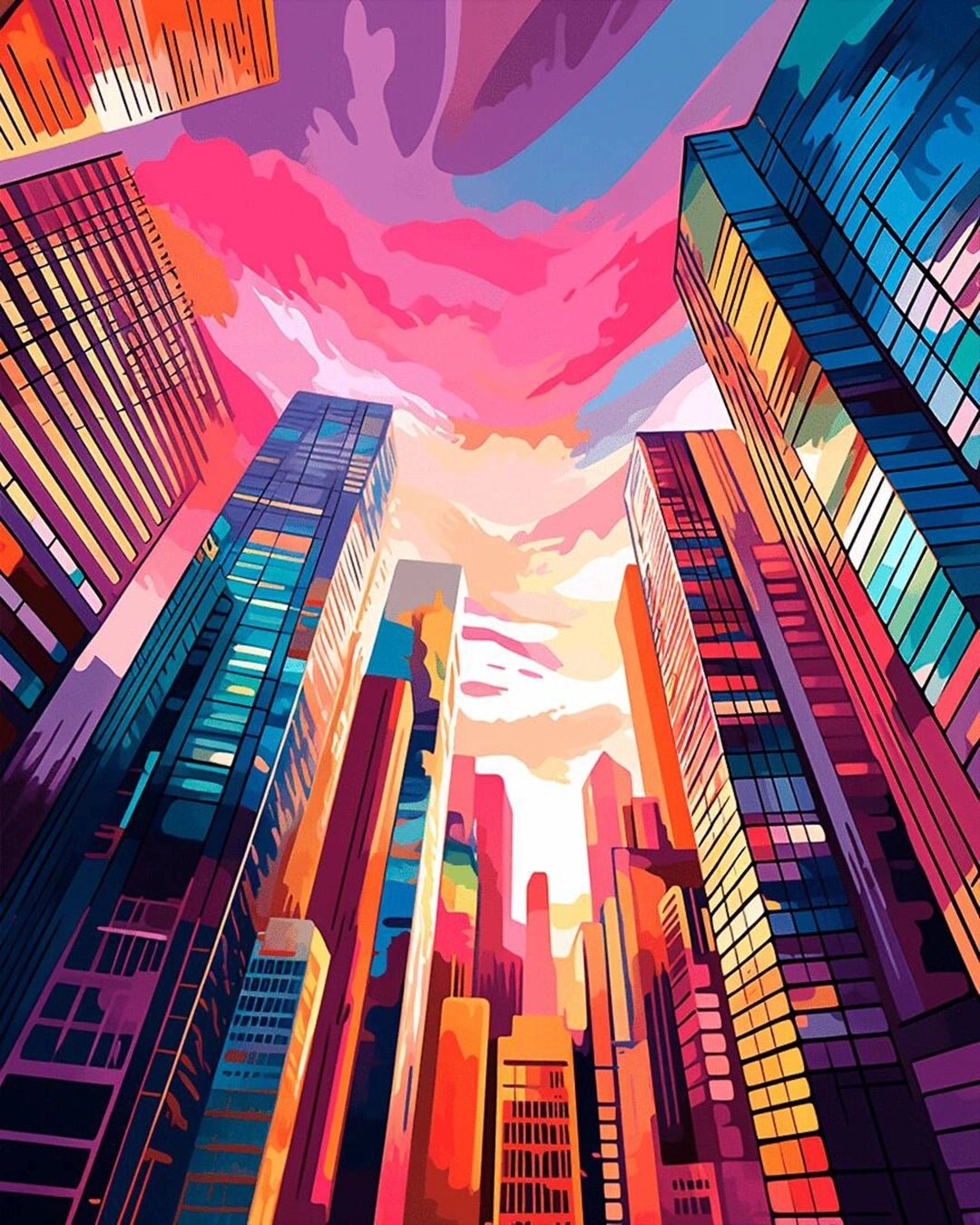 Neon City Ascend paint by numbers kit