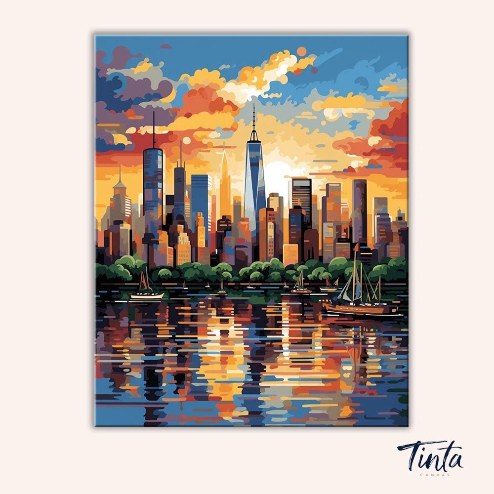 Skyscrapers City paint by numbers kit