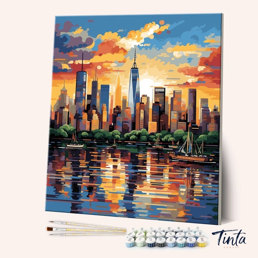 Skyscrapers City paint by numbers kit