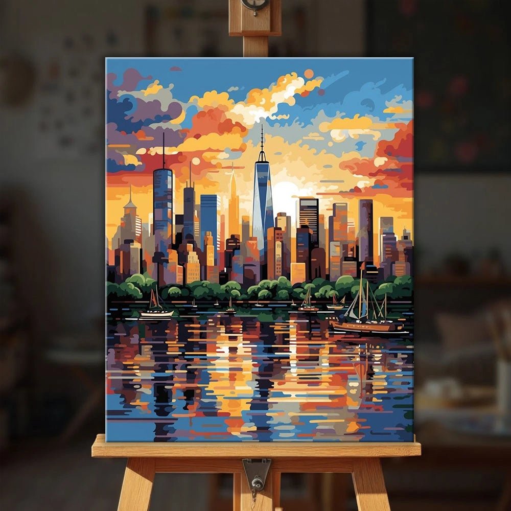 Skyscrapers City paint by numbers kit