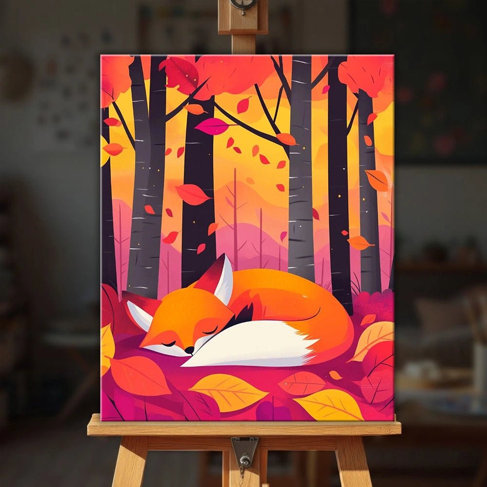 Autumn Fox Rest paint by numbers kit