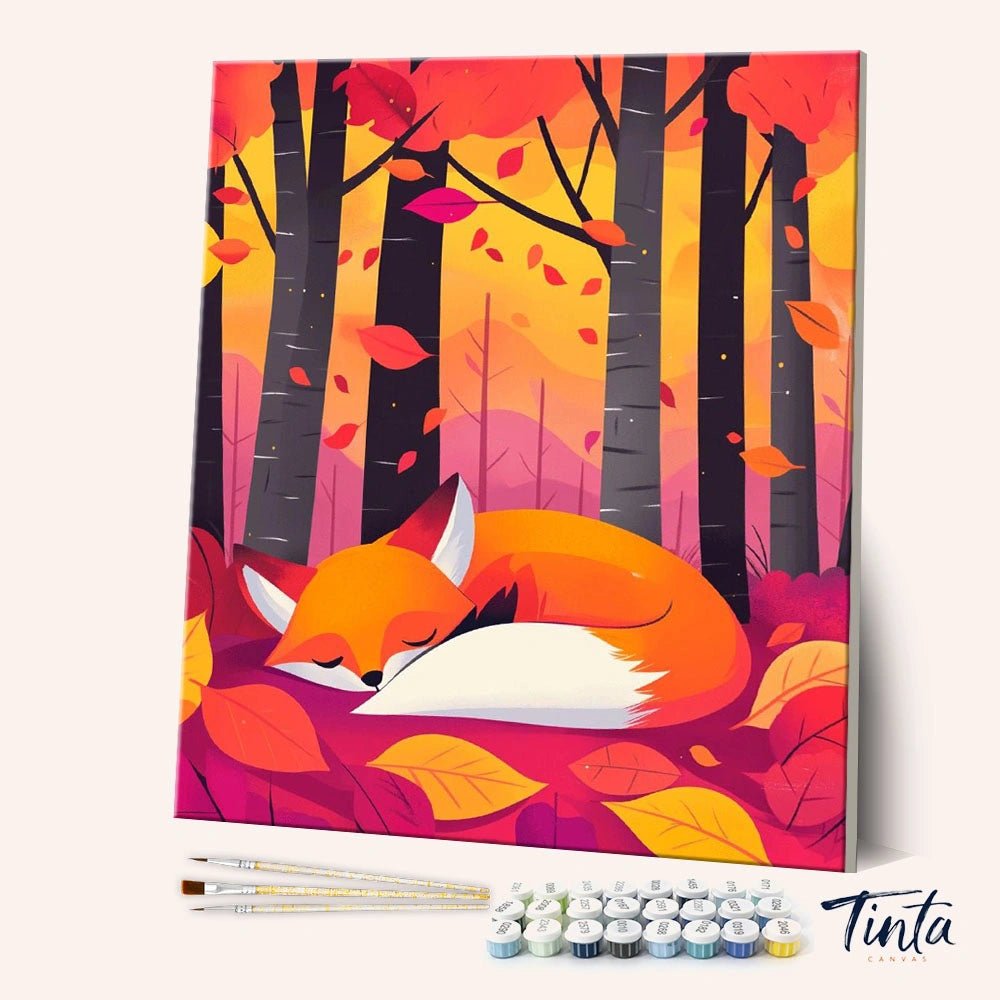Autumn Fox Rest paint by numbers kit