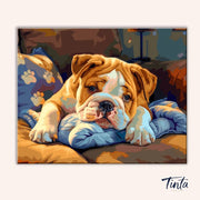 Sleepy Bulldog paint by numbers kit