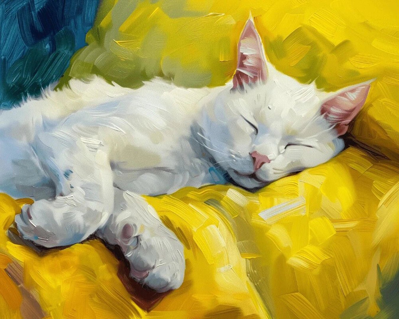 Sleeping White Cat paint by numbers kit