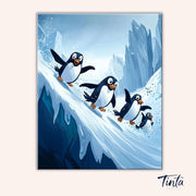Penguin Ice Slide paint by numbers kit