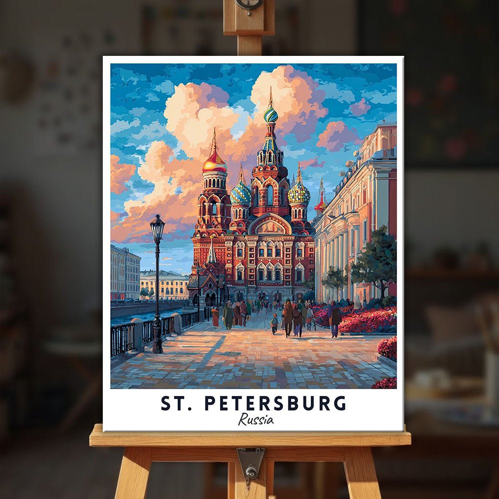 St. Petersburg - Travel Poster paint by numbers kit