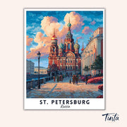 St. Petersburg - Travel Poster paint by numbers kit