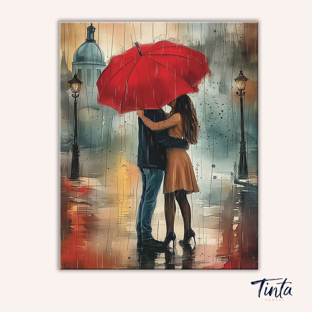 Under One Red Umbrella paint by numbers kit