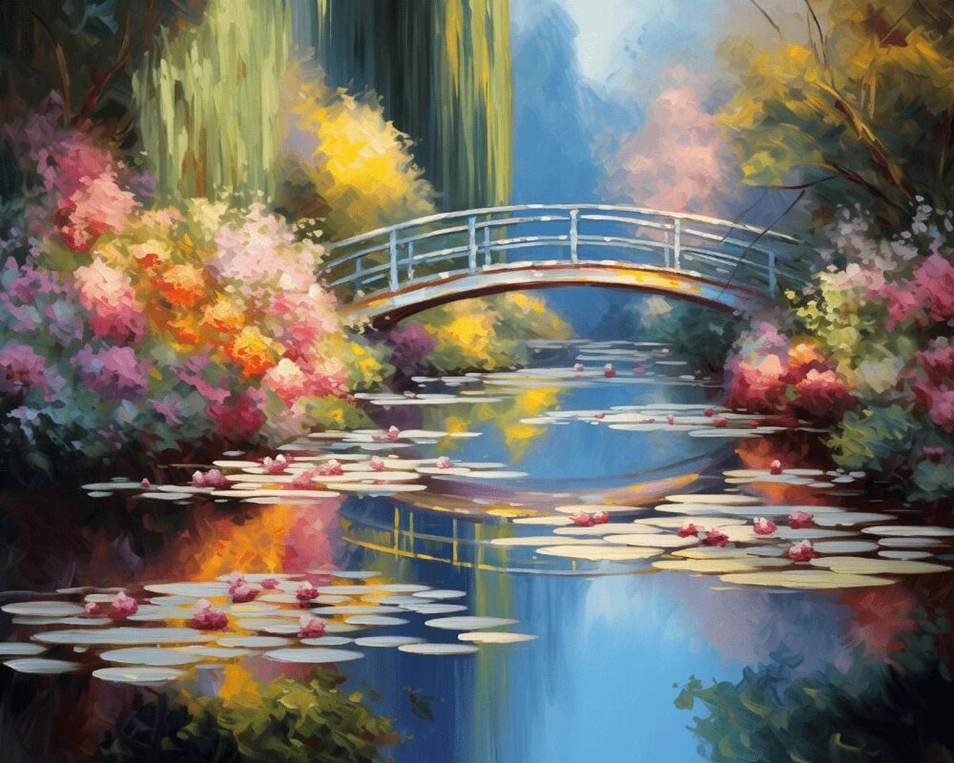 Garden Bridge Reflections paint by numbers kit