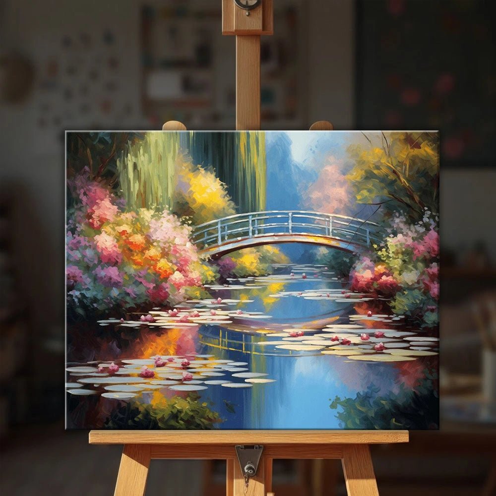 Garden Bridge Reflections paint by numbers kit