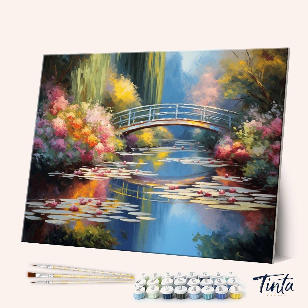 Garden Bridge Reflections paint by numbers kit