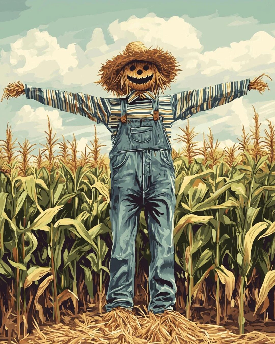 Scarecrow in the Cornfield paint by numbers kit