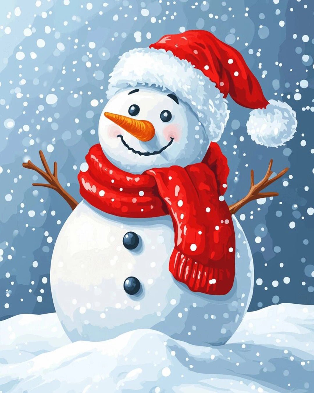 Smiling Snowman paint by numbers kit