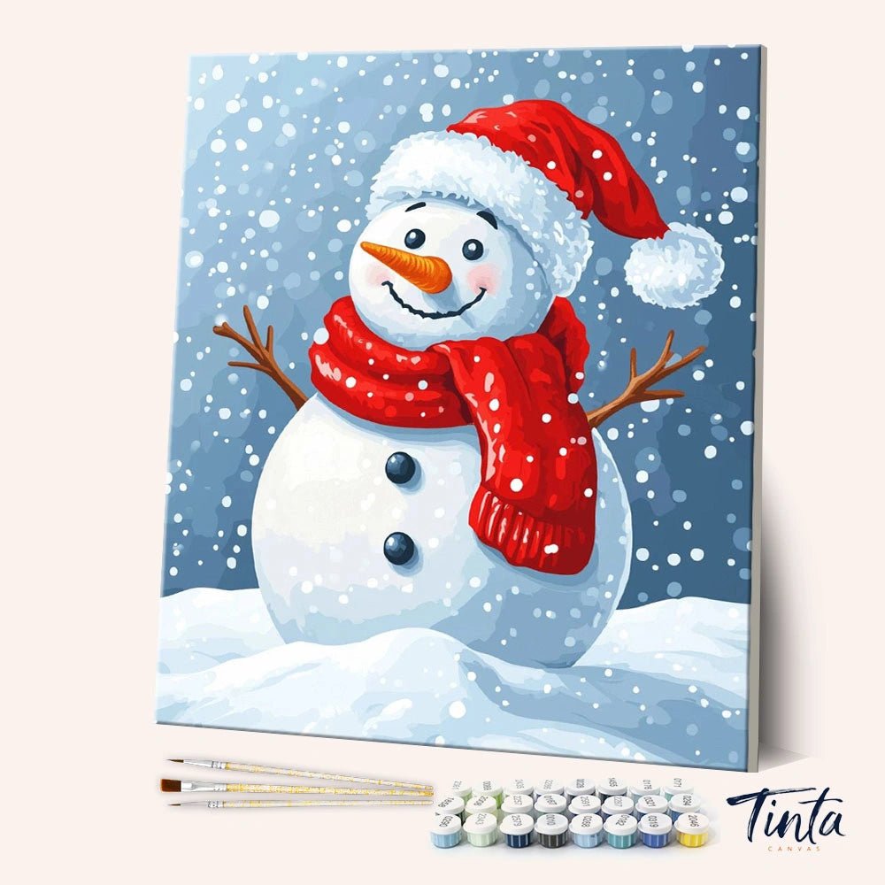 Smiling Snowman paint by numbers kit