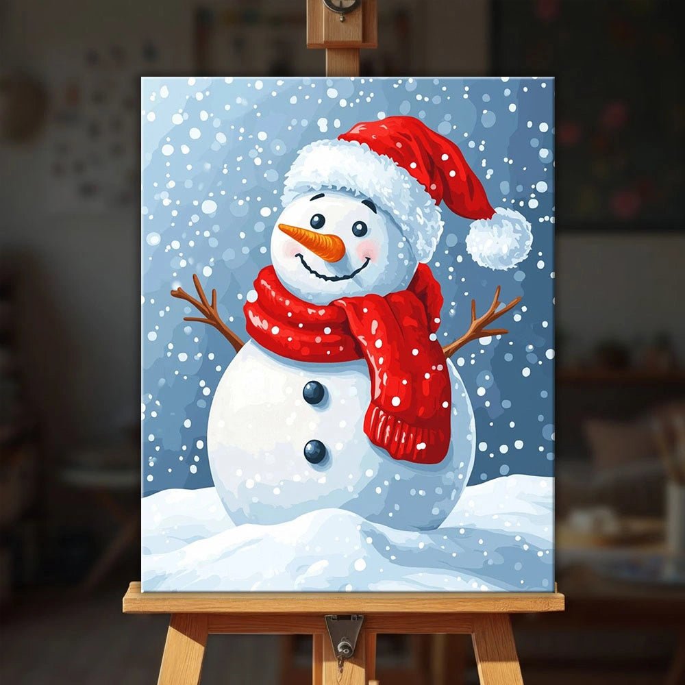 Smiling Snowman paint by numbers kit