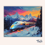 Winter Mountain Express paint by numbers kit