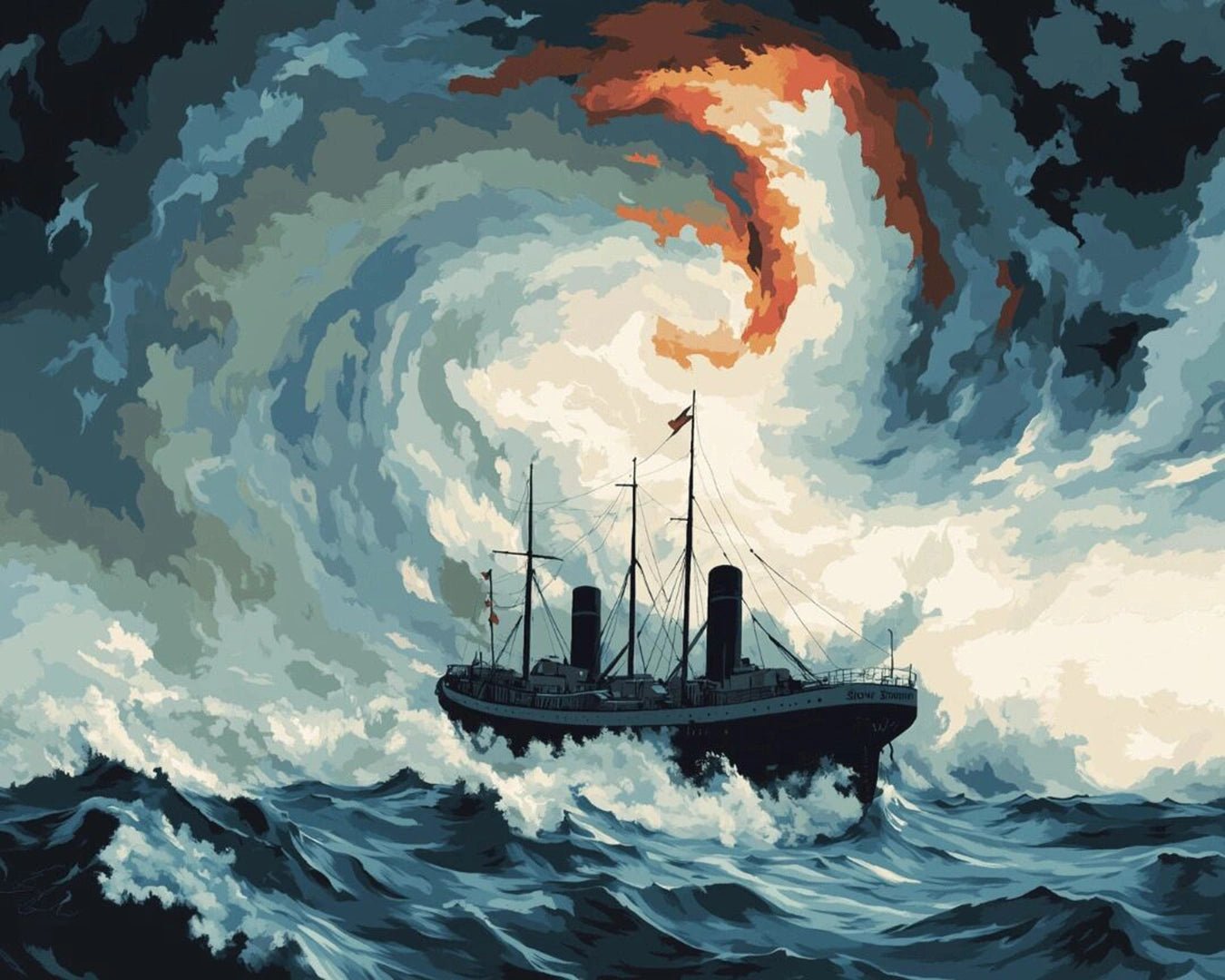 Ship in the Storm paint by numbers kit